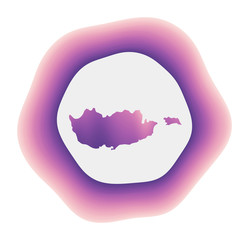 Cyprus icon. Colorful gradient logo of the country. Purple red Cyprus rounded sign with map for your design. Vector illustration.