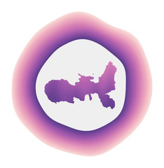 Elba icon. Colorful gradient logo of the island. Purple red Elba rounded sign with map for your design. Vector illustration.