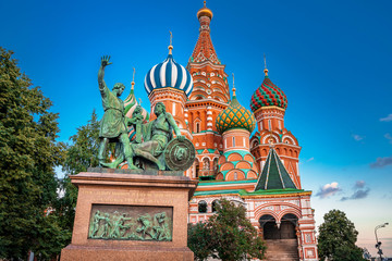 Fototapeta na wymiar St. Basil's Cathedral ancient architecture on Red Square in Moscow, Beautiful ancient architecture building in Moscow, St. Basil's Cathedral Vasily the Blessed, Russia