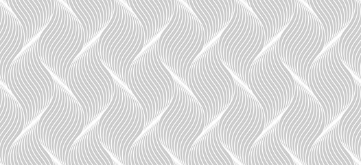 Seamless thin linear pattern. Abstract geometric wavy background. Stylish monochrome texture.