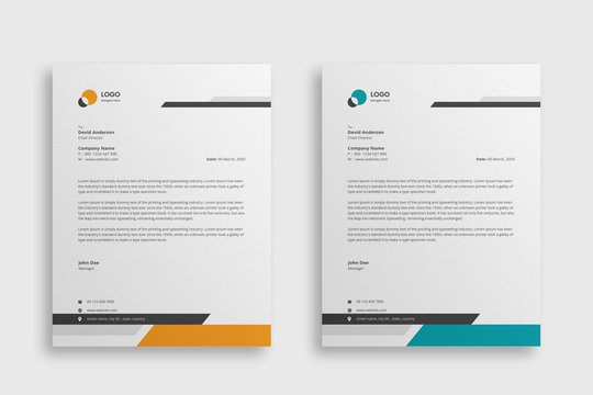 Abstract Corporate Business Style Letterhead Design Vector Template For Your Project. Simple And Clean Print Ready Design, Elegant Flat Design Vector Illustration.