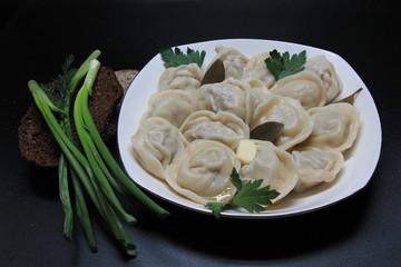 Russian cuisine dish homemade dumplings