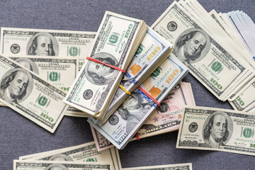 a pack of lies the US currency on background of dollars