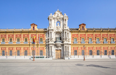 Fototapeta na wymiar The Palace of San Telmo (Palacio San Telmo) in Seville, Andalucia, Spain
