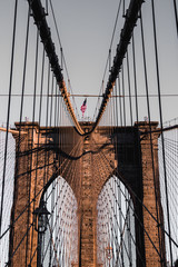 Vertical shot of the Brooklyn Bridge in New York, USA
