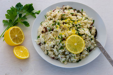 Rice, Olive Parsley Salad with Lemon