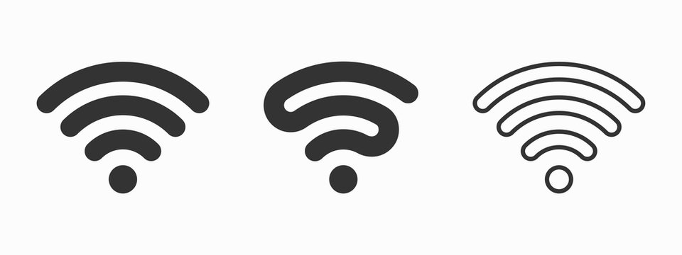 Set wireless and wifi icons. Vector Illustration