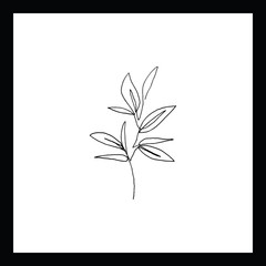 Obraz premium Simple continous line art. Minimalist vector illustration. Great for invitation, greeting card, packages, wrapping, premade logo, business card, stationery, etc. 