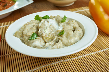 Burnt aubergine raita