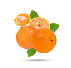 Mandarin fruit on white background