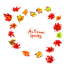 Fototapeta na wymiar Seamless pattern. Vector illustration. Autumn leaves.