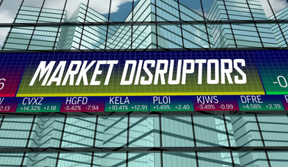 Market Disruptors Innovative Companies Share Prices Innovators 3d Illustration