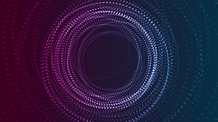 Neon flowing futuristic particles background