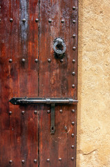 Details of door lock in the kasbah of the medina, Chefchaouen, Morocco