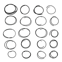 Circle black hand drawn vector illustration