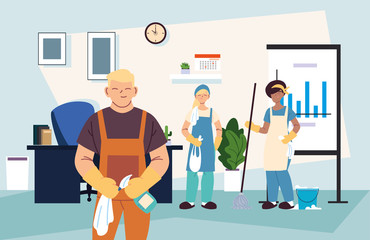 people in cleaning service for companies