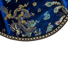 Fototapeta premium luxury blue Chinese silk texture abstract background