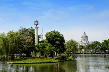 Beautiful architecural of the Ananta Samakhom Throne Hall (now closed), view from Dusit zoo (now closed)