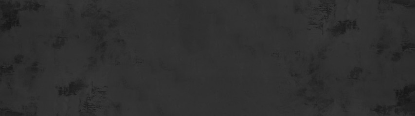 Black anthracite stone concrete chalkboard texture background wide panorama banner long