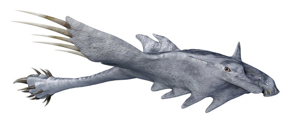 3D Rendering Devil Ray on White
