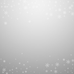 Sparse glowing snow Christmas background. Subtle f