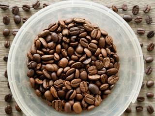 coffee bean for background, organic coffee seed