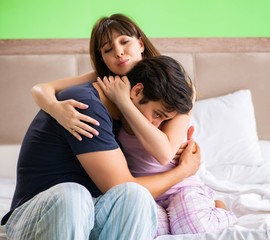 Young family discussing personal problems