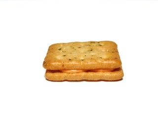 Sandwich crackers with cheese cream isolated on white background
