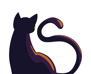 Halloween black cat vector design