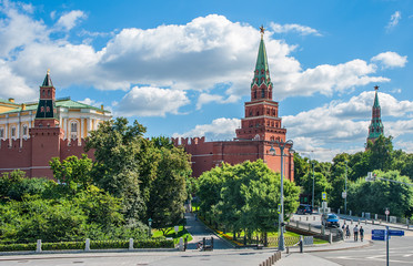 Fortresses were often built at the confluence of two rivers. The western walls of the Moscow...