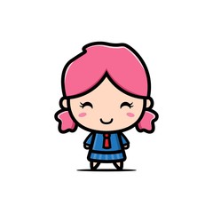 kawaii girls character designs illustration