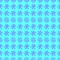 Seamless background of hand drawn snowflakes