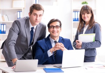 Business meeting with employees in the office