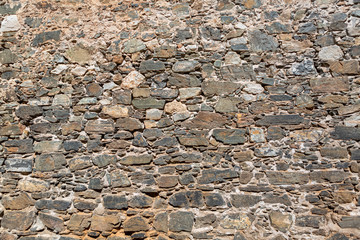 Architecture textures, detailed wall masonry schist and granite mix