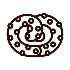 delicious pretzel pastry line style icon