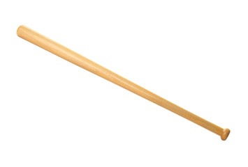 Wooden baseball bat isolated on white. Sportive equipment