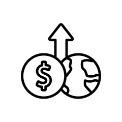 Debt, world, money icon. Simple line, outline vector elements of economy icons for ui and ux, website or mobile application