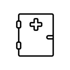 Medicine cabinet door icon. Simple line, outline vector elements of nursing home icons for ui and ux, website or mobile application