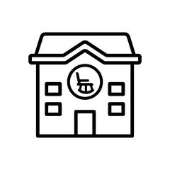 Retirement home icon. Simple line, outline vector elements of nursing home icons for ui and ux, website or mobile application