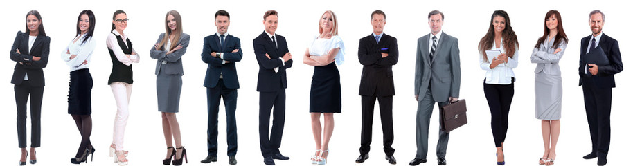 group of successful business people isolated on white