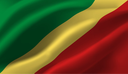 Waving flag of the Congo. Waving Congo flag