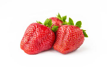 Fresh Juicy Ripe Red Berry Strawberry isolated on white background