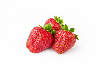 Fresh Juicy Ripe Red Berry Strawberry isolated on white background