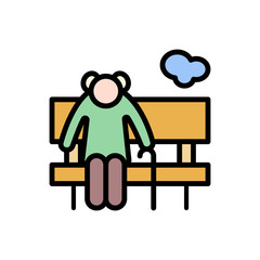 Bank older icon. Simple color with outline vector elements of nursing home icons for ui and ux, website or mobile application