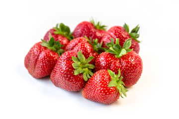 Fresh Juicy Ripe Red Berry Strawberry isolated on white background