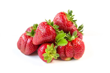 Fresh Juicy Ripe Red Berry Strawberry isolated on white background