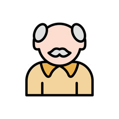 Old man icon. Simple color with outline vector elements of nursing home icons for ui and ux, website or mobile application