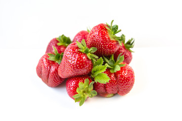 Fresh Juicy Ripe Red Berry Strawberry isolated on white background