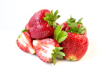Fresh Juicy Ripe Red Berry Strawberry isolated on white background