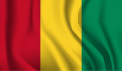 Waving flag of the Guinea. Waving Guinea flag